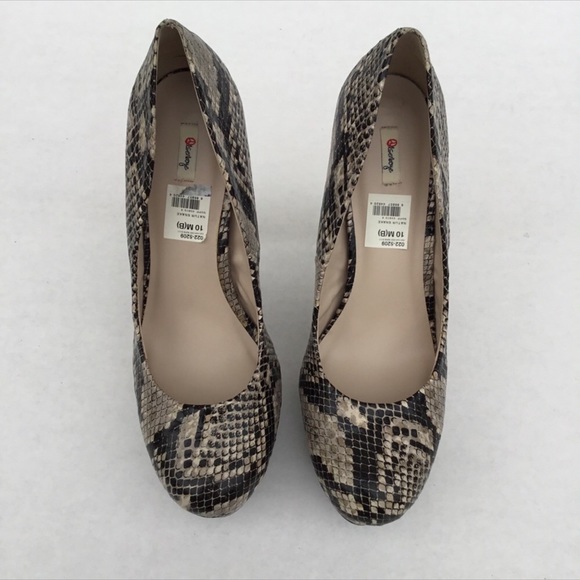 Olsenboye Black/Cream Snake Print Heels Size 10 - Picture 2 of 6